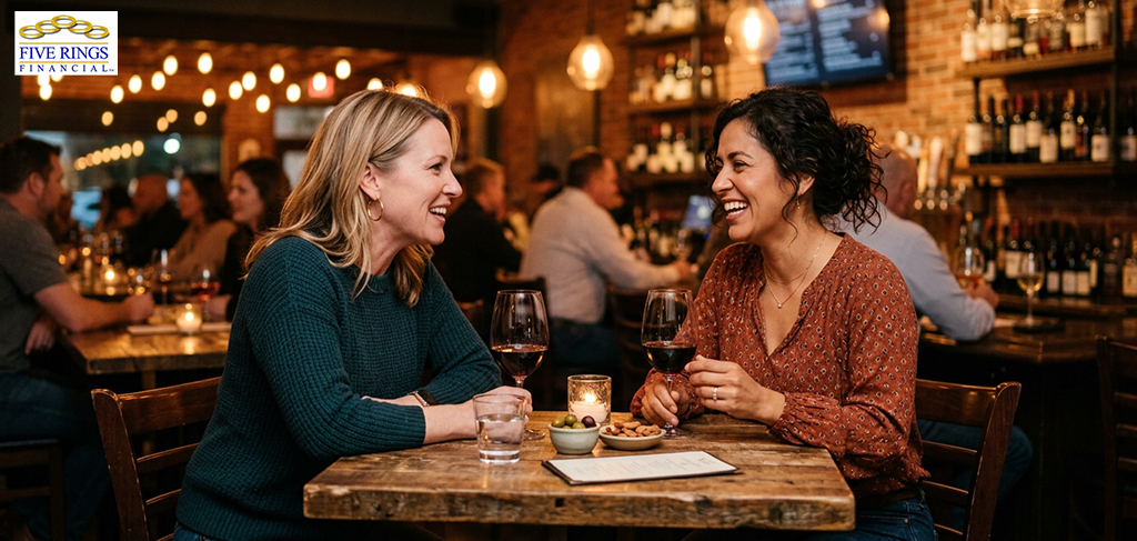 Professional women networking and discussing financial goals in Carlsbad
